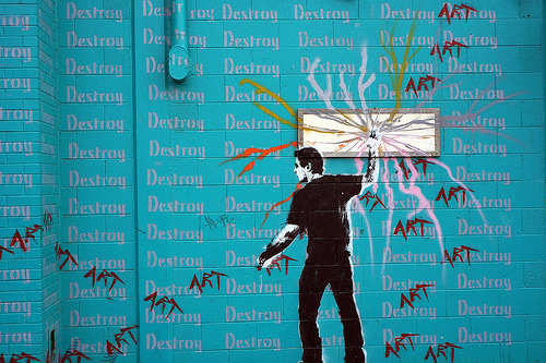 Street Art in Pentiction: Destroy Destroy, Art by longzijun